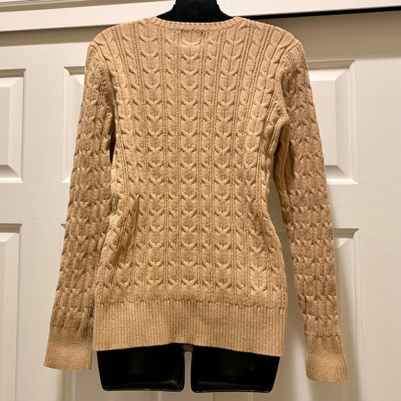 St John’s Bay soft cable knit tan sweater, size Large - Picture 4 of 5